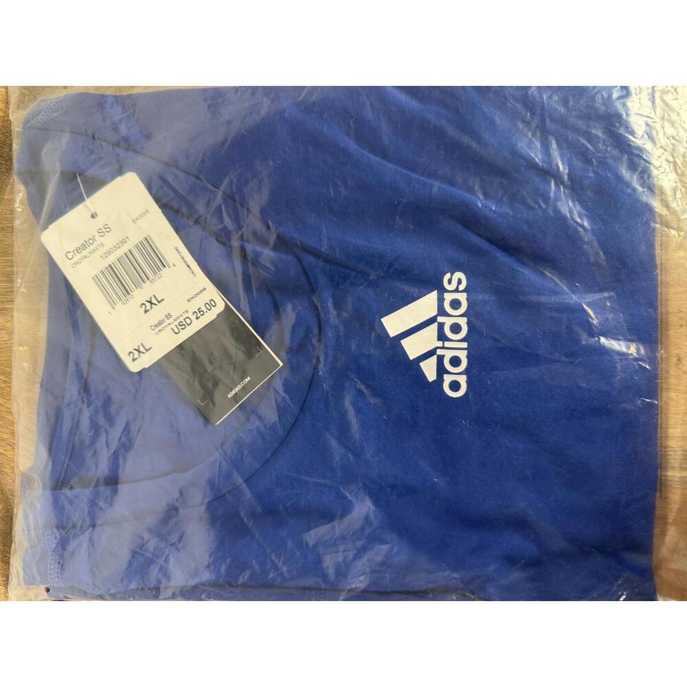 NWT Adidas Men's Creator SS Athletic Tee T-Shirt Royal Blue Size 2XL - Picture 2 of 4